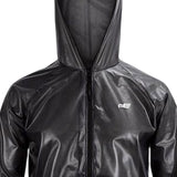 Maxbell Rain suits Waterproof Hooded Women Men Adults for Fishing Travel Outdoor L BLACK