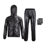 Maxbell Rain suits Waterproof Hooded Women Men Adults for Fishing Travel Outdoor XXXL BLACK