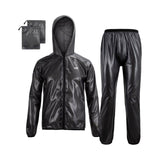 Maxbell Rain suits Waterproof Hooded Women Men Adults for Fishing Travel Outdoor XXXL BLACK