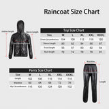 Maxbell Rain suits Waterproof Hooded Women Men Adults for Fishing Travel Outdoor XXXL BLACK