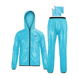 Maxbell Rain suits Waterproof Hooded Women Men Adults for Fishing Travel Outdoor XXL BLUE