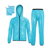 Maxbell Rain suits Waterproof Hooded Women Men Adults for Fishing Travel Outdoor XXL BLUE