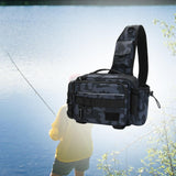 Maxbell Storage Bag Tackle Bag Fishing Tackle Single Shoulder Bag for Hiking Camping Blue