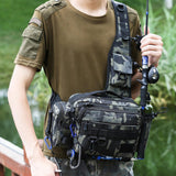 Maxbell Storage Bag Tackle Bag Fishing Tackle Single Shoulder Bag for Hiking Camping Green