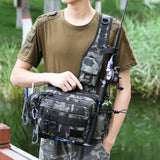 Maxbell Storage Bag Tackle Bag Fishing Tackle Single Shoulder Bag for Hiking Camping Green