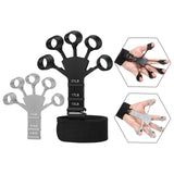 Maxbell Finger Exerciser Hollow Out For Grip Strengthener for Pianists Carpal Tunnel Black and Gray