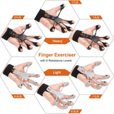 Maxbell Finger Exerciser Hollow Out For Grip Strengthener for Pianists Carpal Tunnel Gray