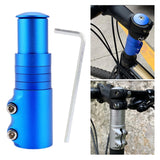 Maxbell Bike Fork Shaft Extender Bike Handlebar Height Adapter for Mountain Bike blue 12cmx3.5cm