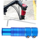 Maxbell Bike Fork Shaft Extender Bike Handlebar Height Adapter for Mountain Bike blue 13cmx3.5cm