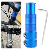 Maxbell Bike Fork Shaft Extender Bike Handlebar Height Adapter for Mountain Bike blue 13cmx3.5cm