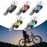 Maxbell 16 in 1 Bike Tire Repair Wrench Tool Multifunctional for Travel Repairing Black