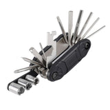 Maxbell 16 in 1 Bike Tire Repair Wrench Tool Multifunctional for Travel Repairing Black