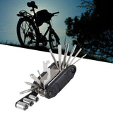 Maxbell 16 in 1 Bike Tire Repair Wrench Tool Multifunctional for Travel Repairing Black