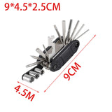 Maxbell 16 in 1 Bike Tire Repair Wrench Tool Multifunctional for Travel Repairing Black