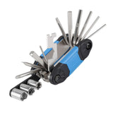Maxbell 16 in 1 Bike Tire Repair Wrench Tool Multifunctional for Travel Repairing Blue