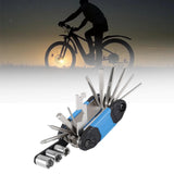 Maxbell 16 in 1 Bike Tire Repair Wrench Tool Multifunctional for Travel Repairing Blue