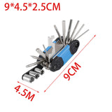 Maxbell 16 in 1 Bike Tire Repair Wrench Tool Multifunctional for Travel Repairing Blue