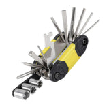 Maxbell 16 in 1 Bike Tire Repair Wrench Tool Multifunctional for Travel Repairing Yellow
