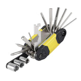 Maxbell 16 in 1 Bike Tire Repair Wrench Tool Multifunctional for Travel Repairing Yellow