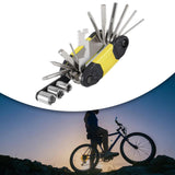 Maxbell 16 in 1 Bike Tire Repair Wrench Tool Multifunctional for Travel Repairing Yellow