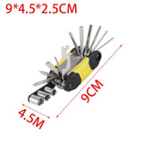 Maxbell 16 in 1 Bike Tire Repair Wrench Tool Multifunctional for Travel Repairing Yellow
