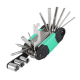 Maxbell 16 in 1 Bike Tire Repair Wrench Tool Multifunctional for Travel Repairing Green