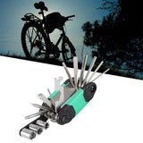 Maxbell 16 in 1 Bike Tire Repair Wrench Tool Multifunctional for Travel Repairing Green