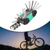 Maxbell 16 in 1 Bike Tire Repair Wrench Tool Multifunctional for Travel Repairing Green