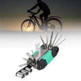 Maxbell 16 in 1 Bike Tire Repair Wrench Tool Multifunctional for Travel Repairing Green