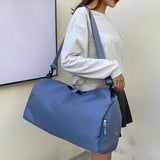 Maxbell Portable Women Gym Bag Sports Duffel Bag Luggage Bag for Outddor Workout Blue