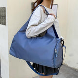 Maxbell Portable Women Gym Bag Sports Duffel Bag Luggage Bag for Outddor Workout Blue