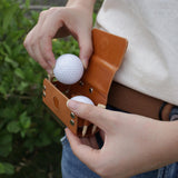 Maxbell Portable Golf Ball Storage Bag Pouch Belt Waist Bag Organizer Unisex Holder Brown