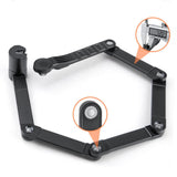 Maxbell Folding Cycling Lock Key Lock Devices Safety Lock Portable for Scooter Black