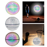 Maxbell Luminous Basketball Size 7 Holographic Glowing Basket Ball for Match Teens Colorful White Tire