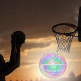 Maxbell Luminous Basketball Size 7 Holographic Glowing Basket Ball for Match Teens Colorful White Tire