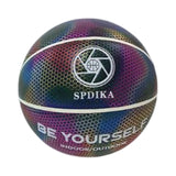 Maxbell Luminous Basketball Size 7 Holographic Glowing Basket Ball for Match Teens Colorful White Tire