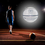 Maxbell Luminous Basketball Size 7 Holographic Glowing Basket Ball for Match Teens White Black Tire