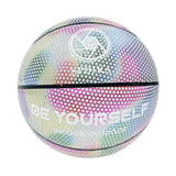 Maxbell Luminous Basketball Size 7 Holographic Glowing Basket Ball for Match Teens White Black Tire