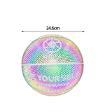 Maxbell Luminous Basketball Size 7 Holographic Glowing Basket Ball for Match Teens Colorful Black Tire