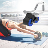Maxbell Ab Exercisers Abdominal Trainers Automatic Return Abdominal Roller Wheel Blue