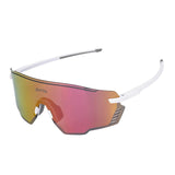 Maxbell Outdoor Cycling Glasses Sports Sunglasses Eye Protection for Fishing Hiking White Pink