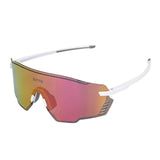 Maxbell Outdoor Cycling Glasses Sports Sunglasses Eye Protection for Fishing Hiking White Pink