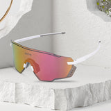 Maxbell Outdoor Cycling Glasses Sports Sunglasses Eye Protection for Fishing Hiking White Pink