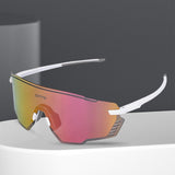 Maxbell Outdoor Cycling Glasses Sports Sunglasses Eye Protection for Fishing Hiking White Pink