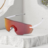 Maxbell Outdoor Cycling Glasses Sports Sunglasses Eye Protection for Fishing Hiking White and Red