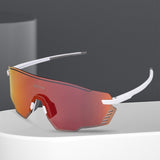 Maxbell Outdoor Cycling Glasses Sports Sunglasses Eye Protection for Fishing Hiking White and Red