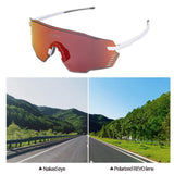 Maxbell Outdoor Cycling Glasses Sports Sunglasses Eye Protection for Fishing Hiking White and Red
