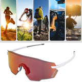Maxbell Outdoor Cycling Glasses Sports Sunglasses Eye Protection for Fishing Hiking White and Red