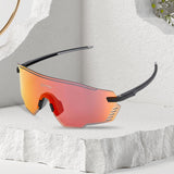 Maxbell Outdoor Cycling Glasses Sports Sunglasses Eye Protection for Fishing Hiking Black Red