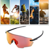 Maxbell Outdoor Cycling Glasses Sports Sunglasses Eye Protection for Fishing Hiking Black Red